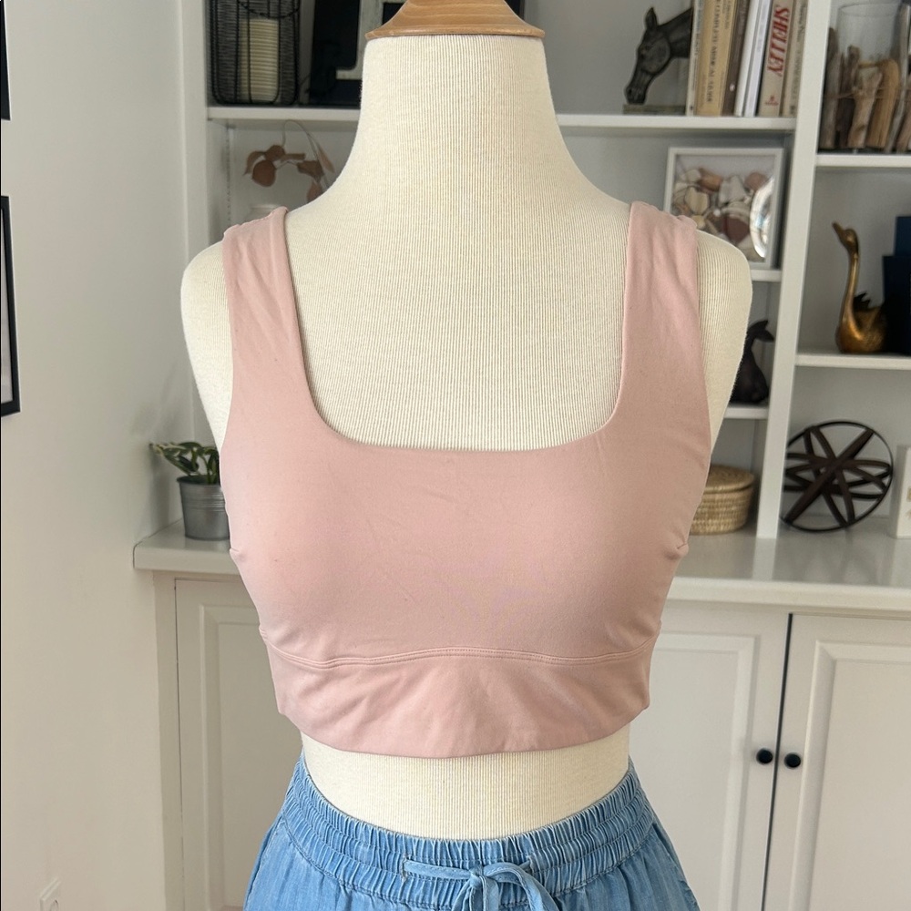 & other stories Pink Square Neck sports bra